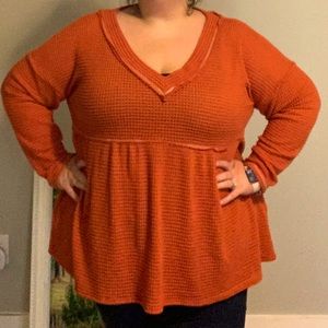 Waffle knit top